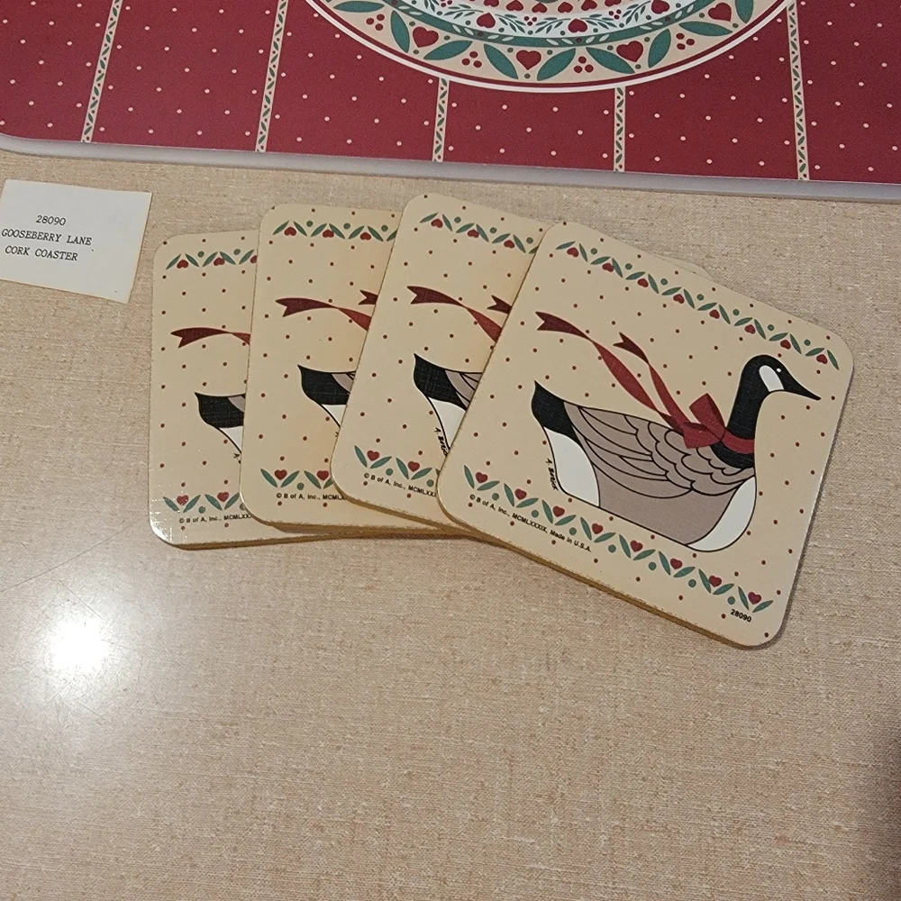 Gooseberry‎ Lane Geese Placemats (4) Country Goose Placemats 80's